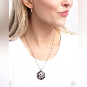 Paparazzi Exclusive Emblem Necklace and Earrings - Black